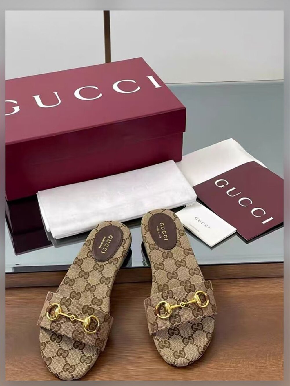 Gucci GG Canvas Flat Slides